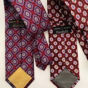 ROBERT TALBOTT BEST OF CLASS 2 SILK TIES,60X 3.5" WIDE.